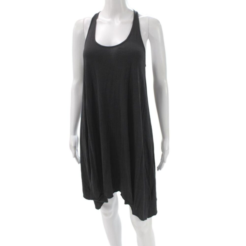 Helmut Lang Women Tank Trapeze Dress Black Cotton Spandex Size M